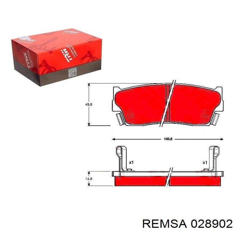 Купити 028902 Remsa Колодки гальмівні передні, дискові