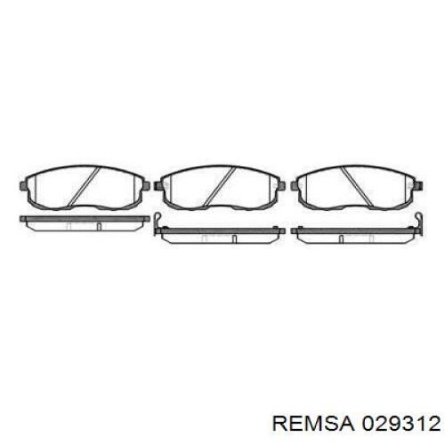 Колодки гальмівні передні, дискові 029312 Remsa