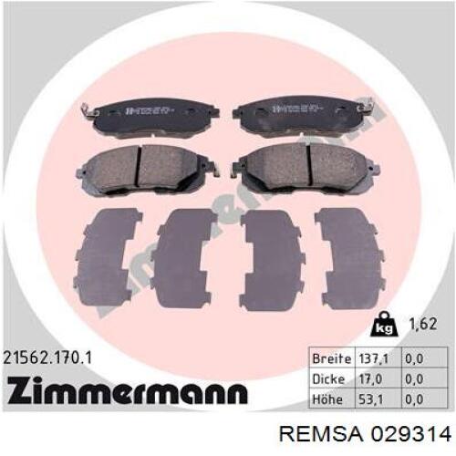 Гальмівні колодки Remsa 029314 ціна, від 28.97 USD