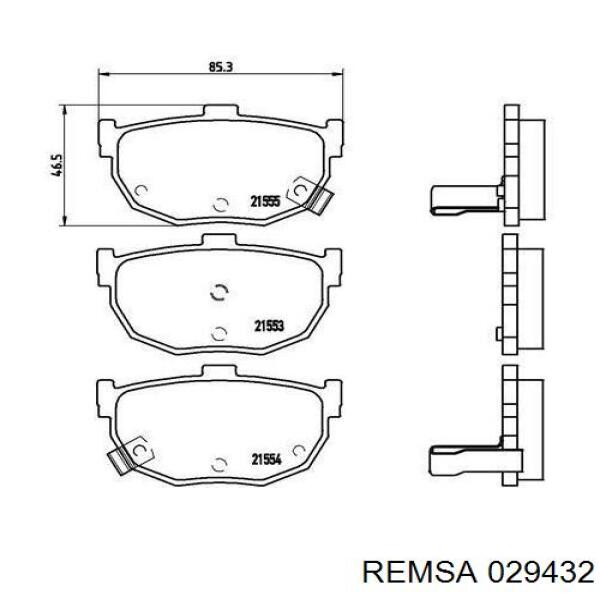 Купити 029432 Remsa Задні колодки