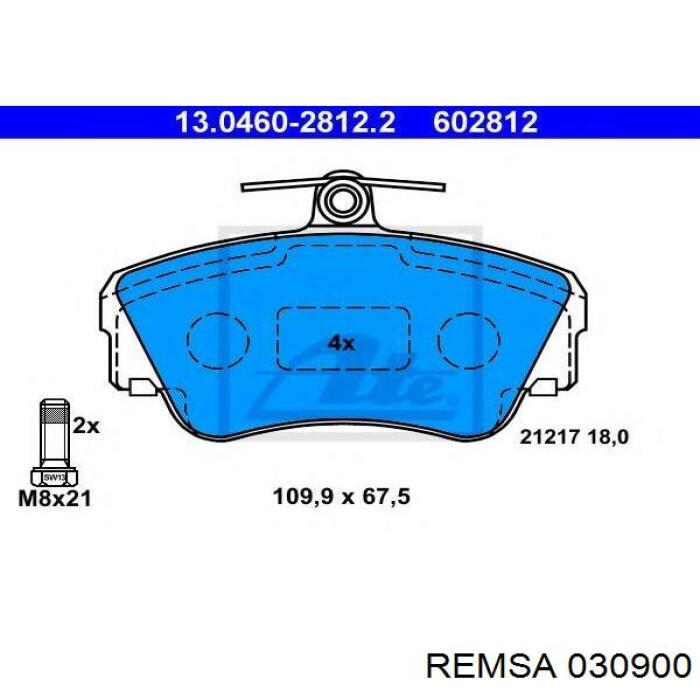 Гальмівні колодки Remsa 030900 ціна, від 16.66 USD