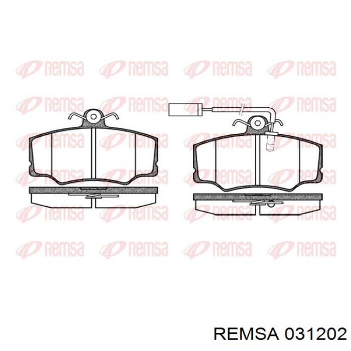Колодки гальмівні передні, дискові 031202 Remsa