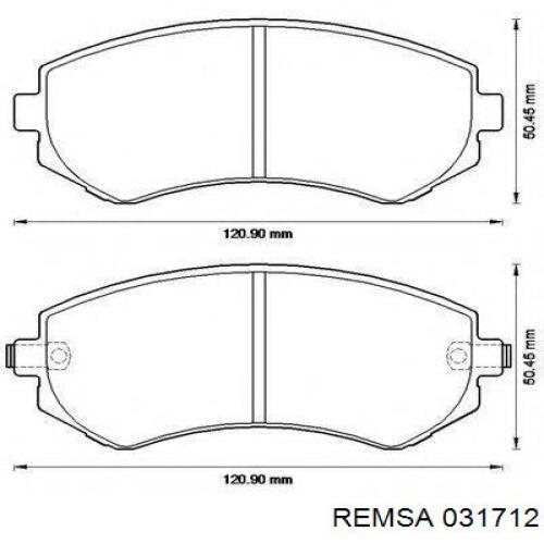 Купити 031712 Remsa Колодки гальмівні передні, дискові