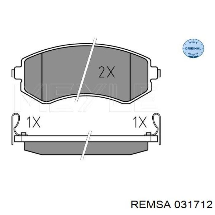 Передні тормозні колодки 031712 Remsa