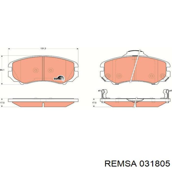 Гальмівні колодки Remsa 031805 ціна, від 15.95 USD