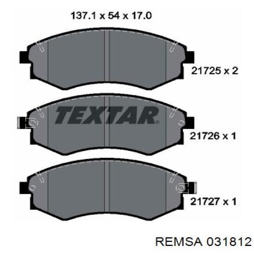Тормозні колодки Remsa 031812