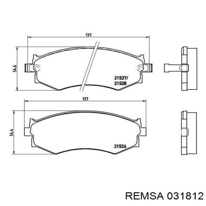 Передні тормозні колодки 031812 Remsa
