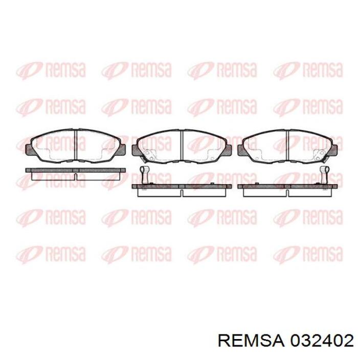 Колодки гальмівні передні, дискові 032402 Remsa