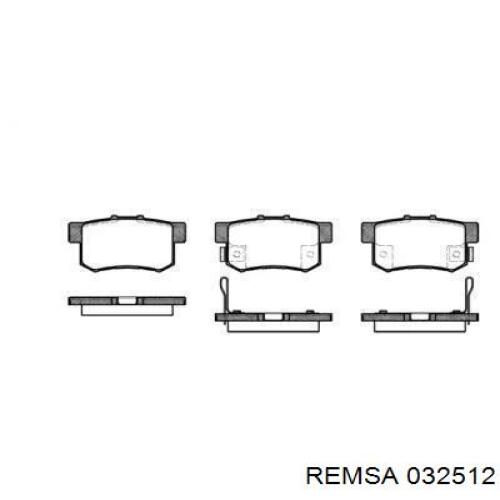 032512 Remsa колодки гальмові задні, дискові