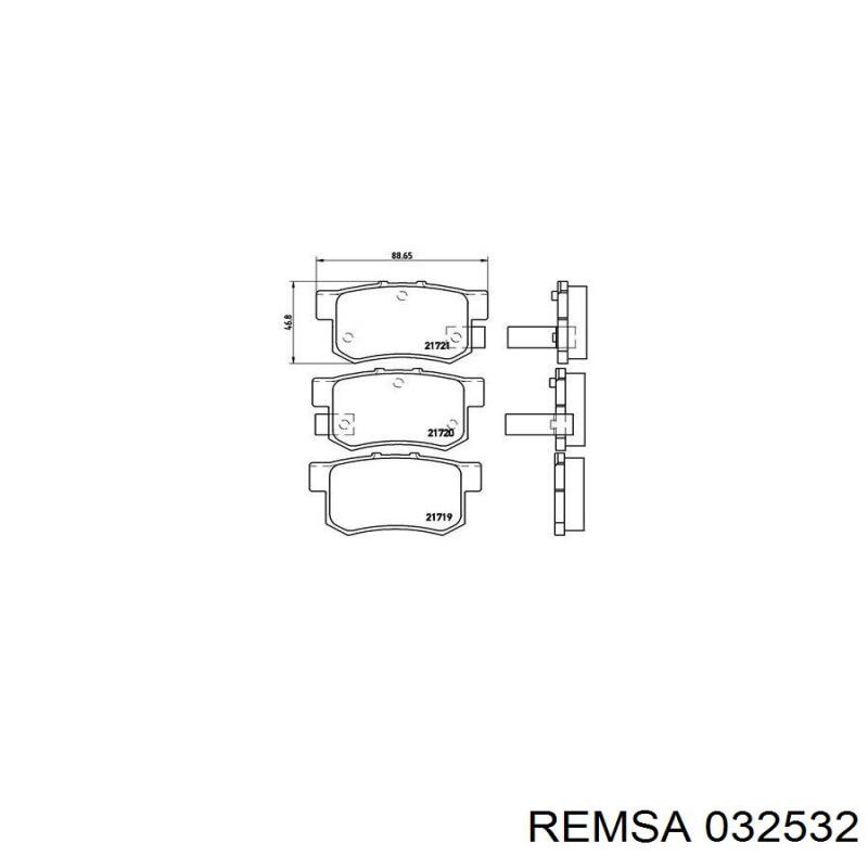 Задні гальмівні колодки Remsa 032532 ціна, від 23.17 USD