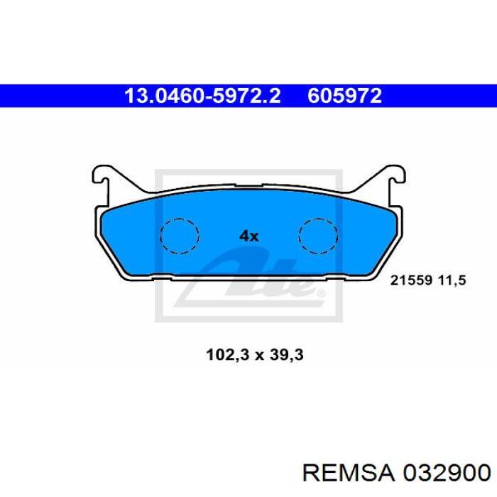 Купити 032900 Remsa Задні колодки
