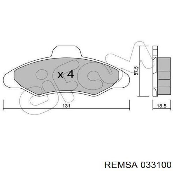 Тормозні колодки Remsa 033100
