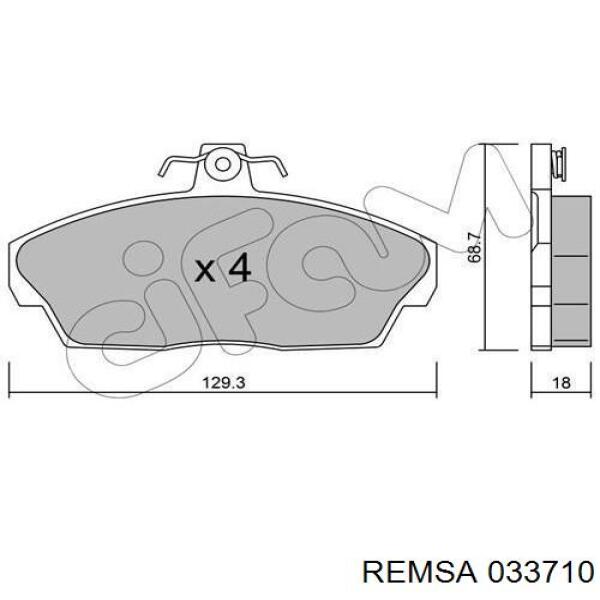 Купити 033710 Remsa Колодки гальмівні передні, дискові