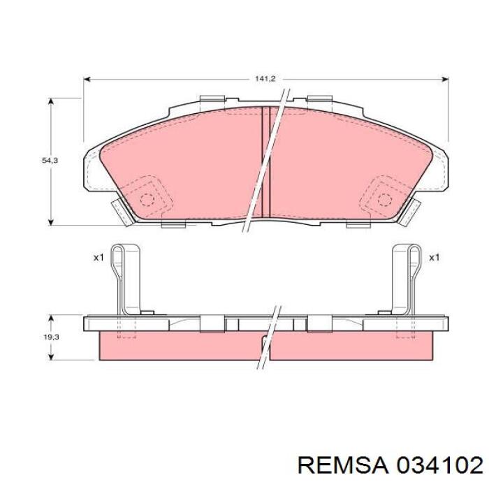 Купити 034102 Remsa Колодки гальмівні передні, дискові