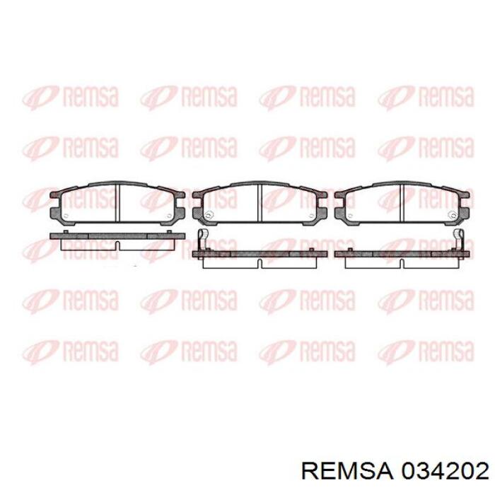 Колодки гальмові задні, дискові 034202 Remsa