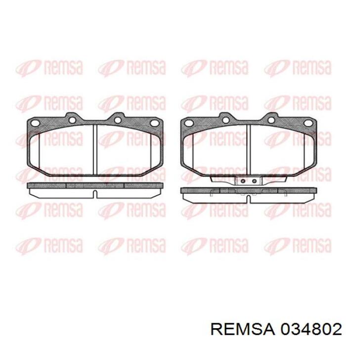 Колодки гальмівні передні, дискові 034802 Remsa