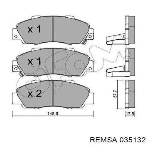Тормозні колодки Remsa 035132