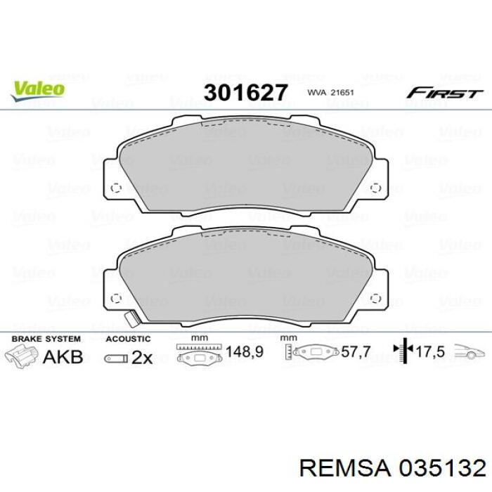Гальмівні колодки Remsa 035132 ціна, від 20.13 USD