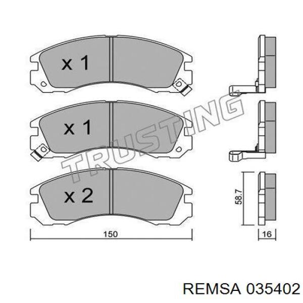 Купити 035402 Remsa Колодки гальмівні передні, дискові