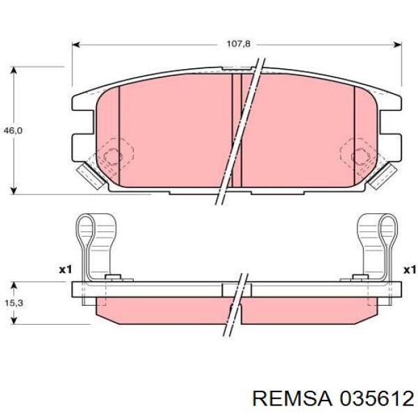 Купити 035612 Remsa Задні колодки