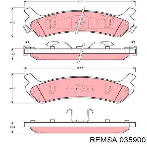 Колодки гальмові задні, дискові 035900 Remsa