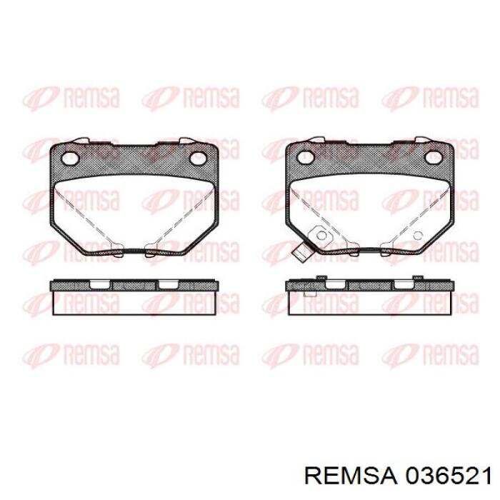 Колодки гальмові задні, дискові 036521 Remsa
