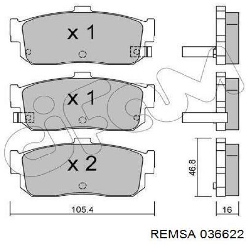 Купити 036622 Remsa Задні колодки