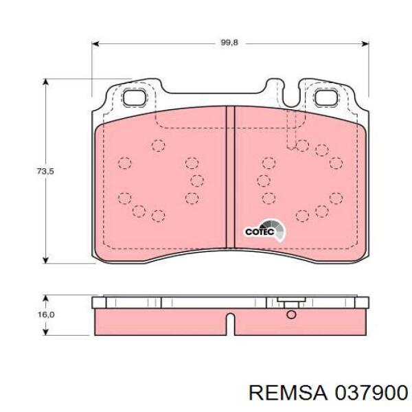 Купити 037900 Remsa Колодки гальмівні передні, дискові