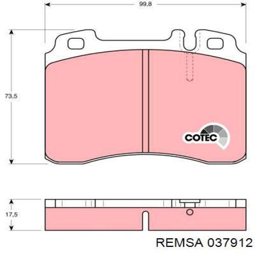 Гальмівні колодки Remsa 037912 ціна, від 21.47 USD