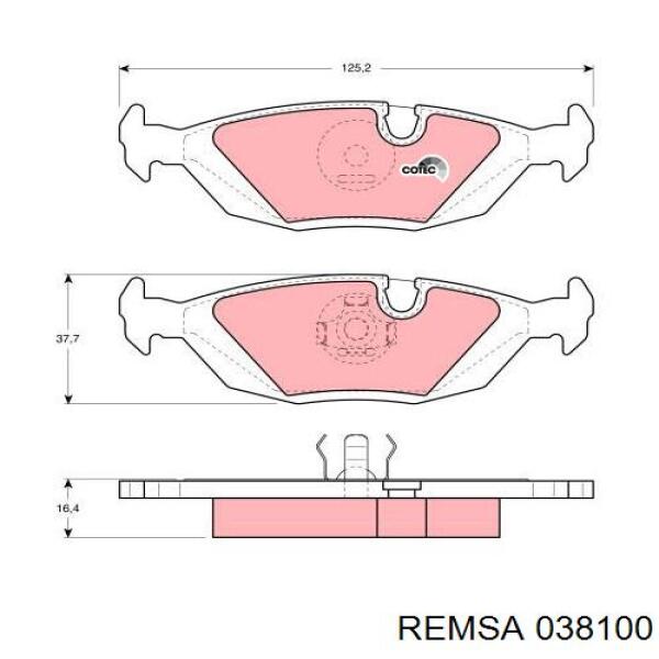 Купити 038100 Remsa Задні колодки