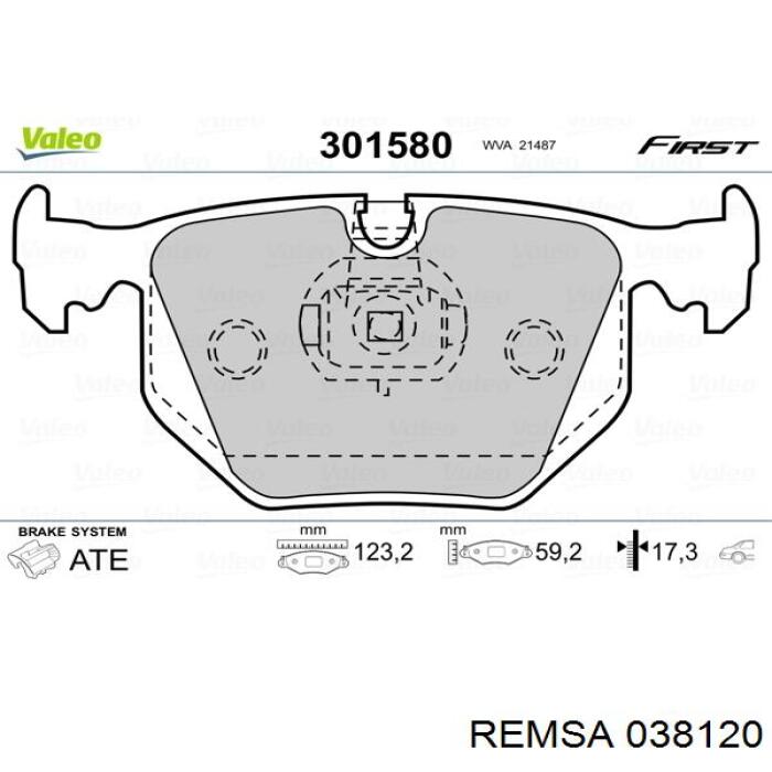 Задні гальмівні колодки Remsa 038120 ціна, від 32.95 USD