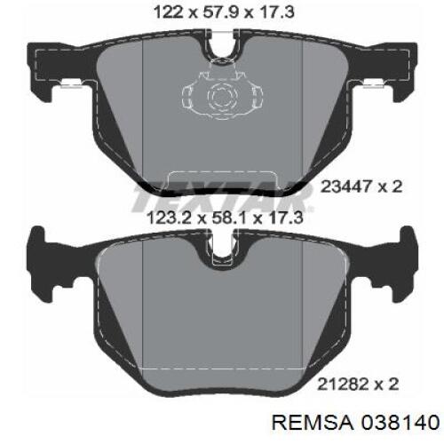 Купити 038140 Remsa Задні колодки
