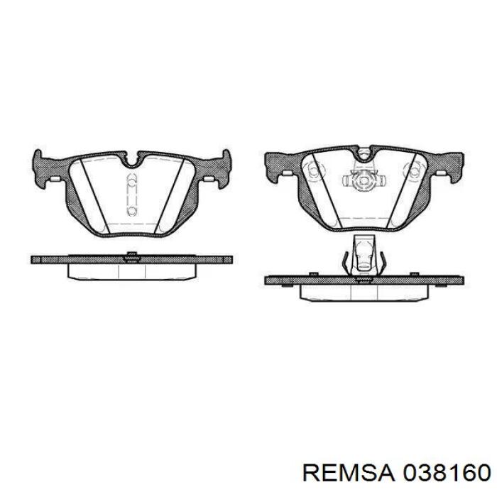 038160 Remsa колодки гальмові задні, дискові