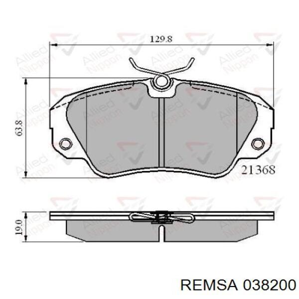 Тормозні колодки Remsa 038200