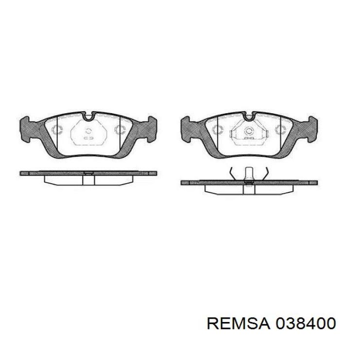Колодки гальмівні передні, дискові 038400 Remsa