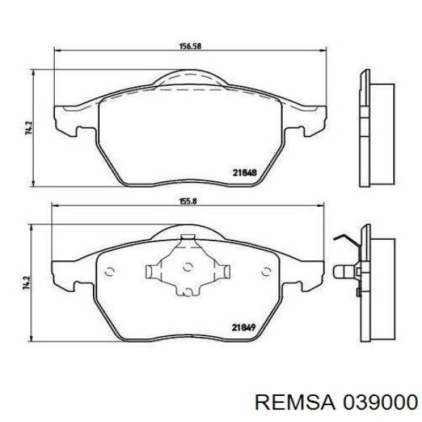 039000 Remsa Передні гальмівні колодки
