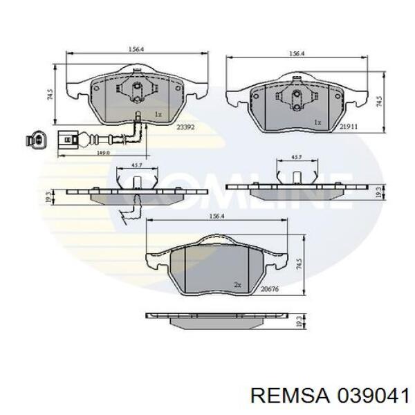 Тормозні колодки Remsa 039041