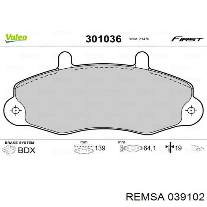 Тормозні колодки Remsa 039102