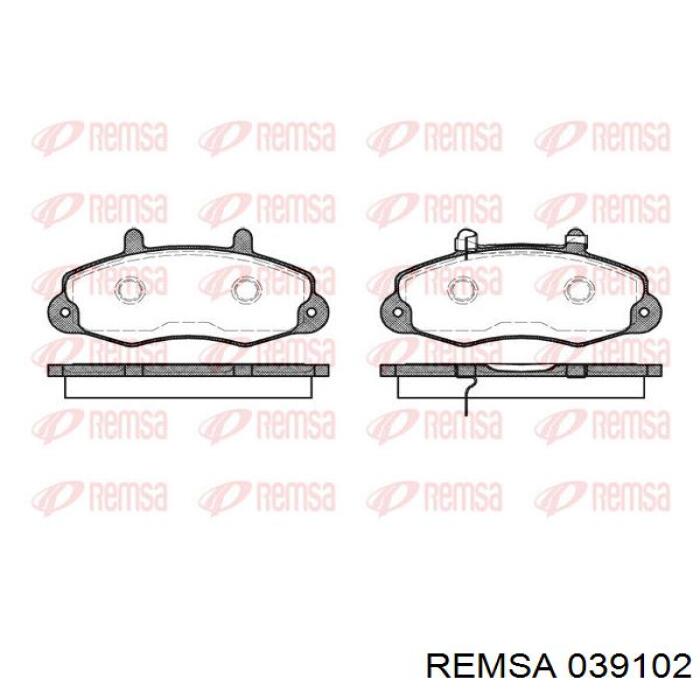 Колодки гальмівні передні, дискові 039102 Remsa
