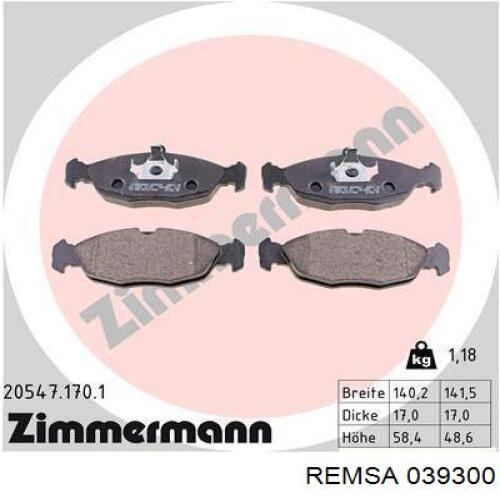 Гальмівні колодки Remsa 039300 ціна, від 13.34 USD