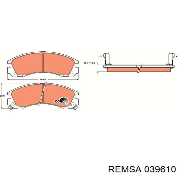 Гальмівні колодки Remsa 039610 ціна, від 24.91 USD