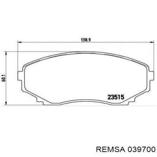 Передні тормозні колодки 039700 Remsa