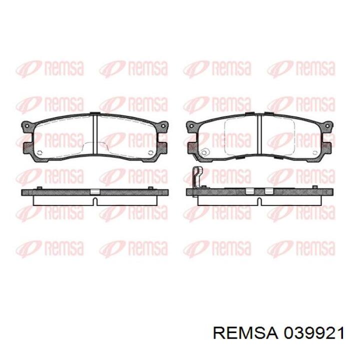 Колодки гальмові задні, дискові 039921 Remsa