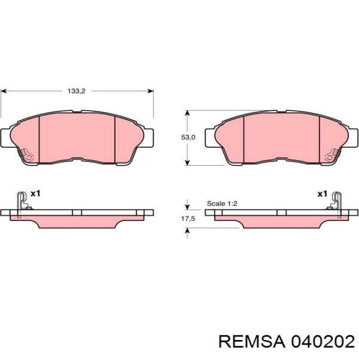 Гальмівні колодки Remsa 040202 ціна, від 19.87 USD