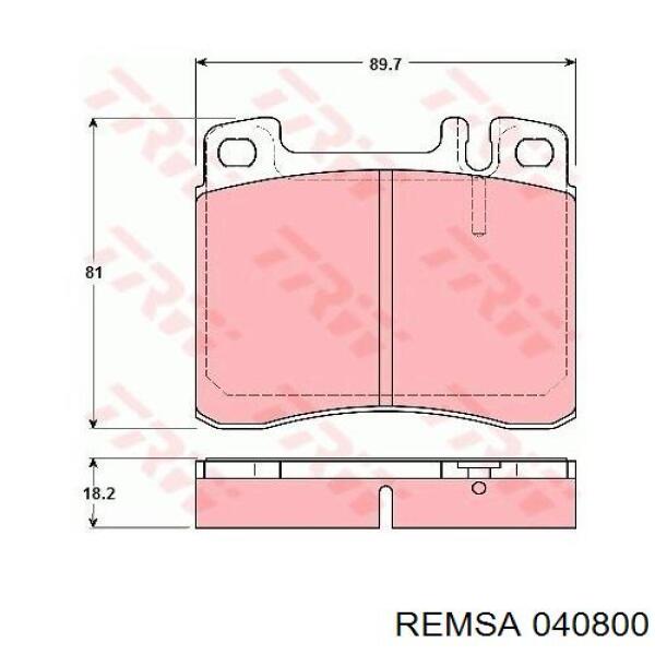 Гальмівні колодки Remsa 040800 ціна, від 18.80 USD