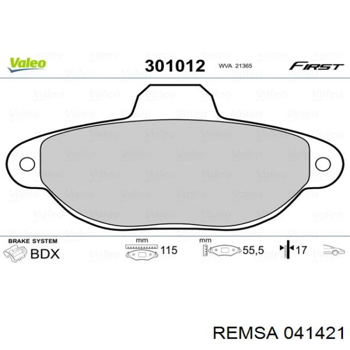 Гальмівні колодки Remsa 041421 ціна, від 16.65 USD