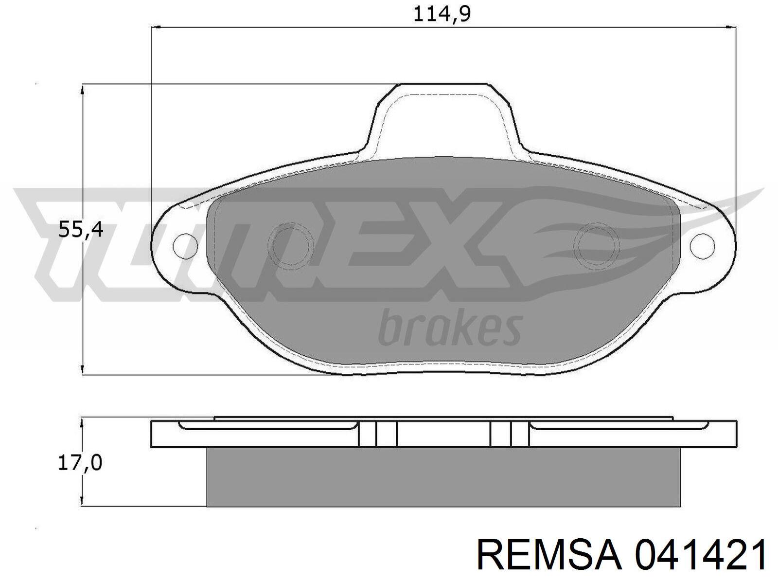 Тормозні колодки Remsa 041421