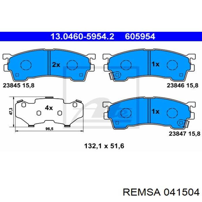 Тормозні колодки Remsa 041504