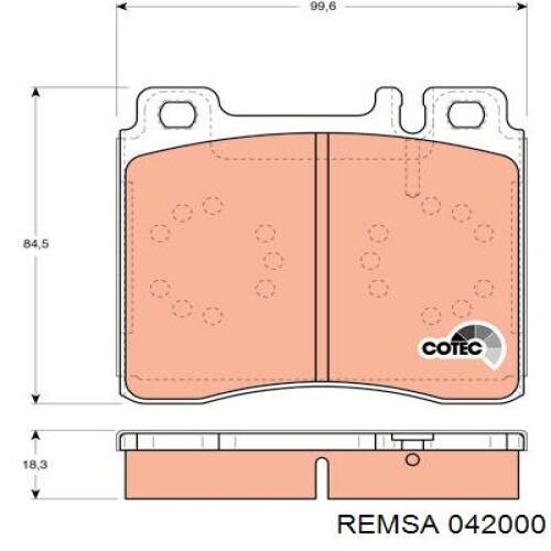 Купити 042000 Remsa Колодки гальмівні передні, дискові