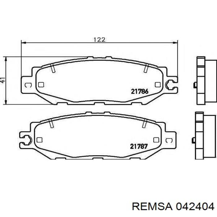 Задні гальмівні колодки 042404 Remsa